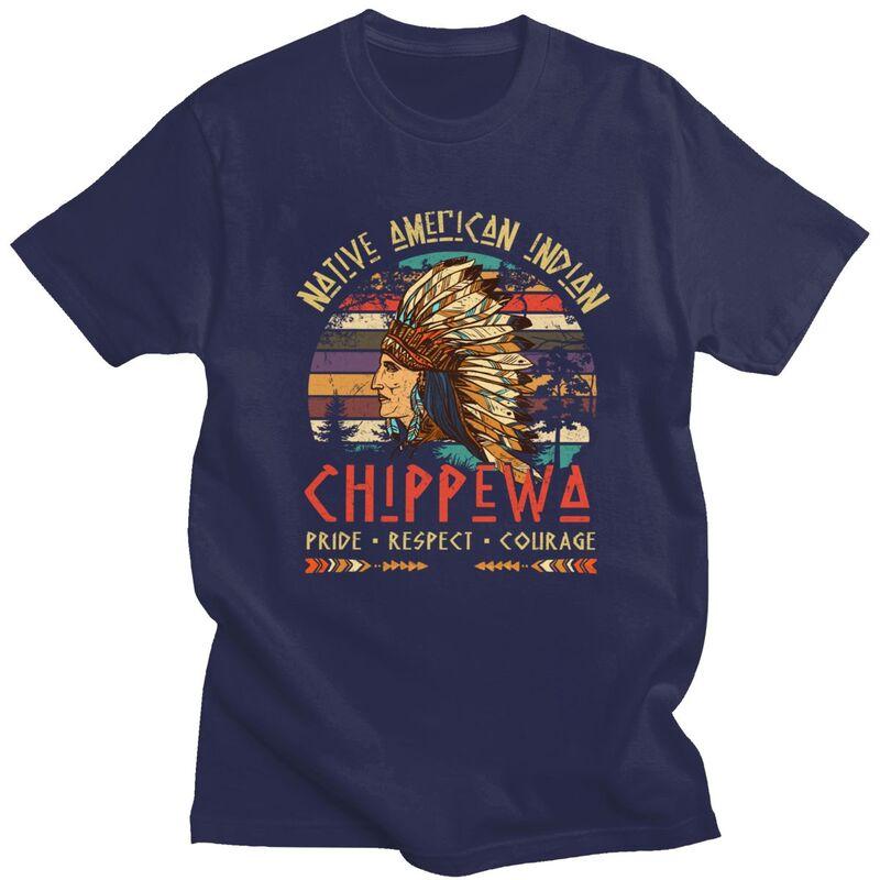 Chippewa Native American Indian Pride Indigenous Tribe T Shirt for Men Tshirt Summer Style Short Sleeve Tee Shirt Clothing