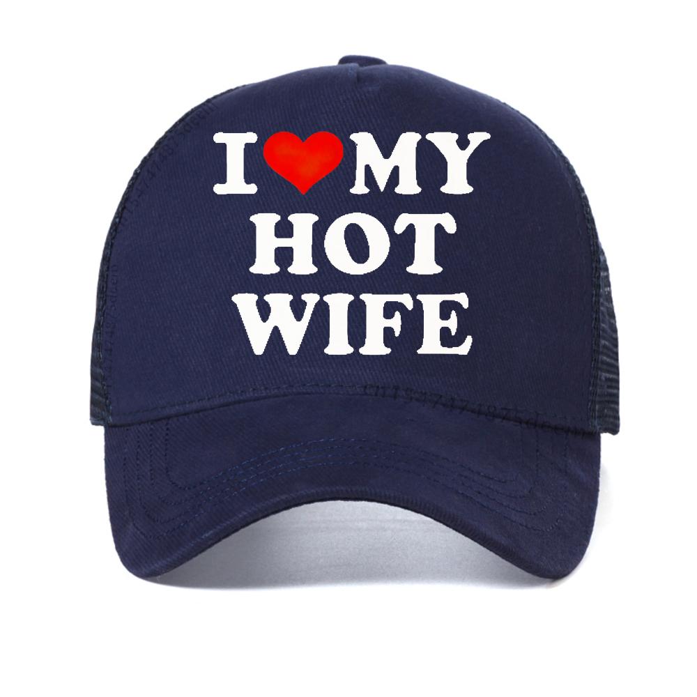 

Funny I Love My Hot Wife cap So Plese Stay Away From Me Meme baseball caps Fashion Unisex adjustable Breathable snapback hats Adjustable темно-синього кольору