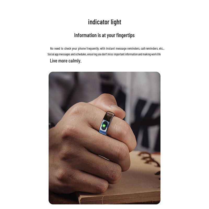 QRING R08 Smart Ring: Wodoodporny z monitorowaniem tlenu we krwi, snu, tętna, alertami o wiadomościach, sterowaniem gestami.