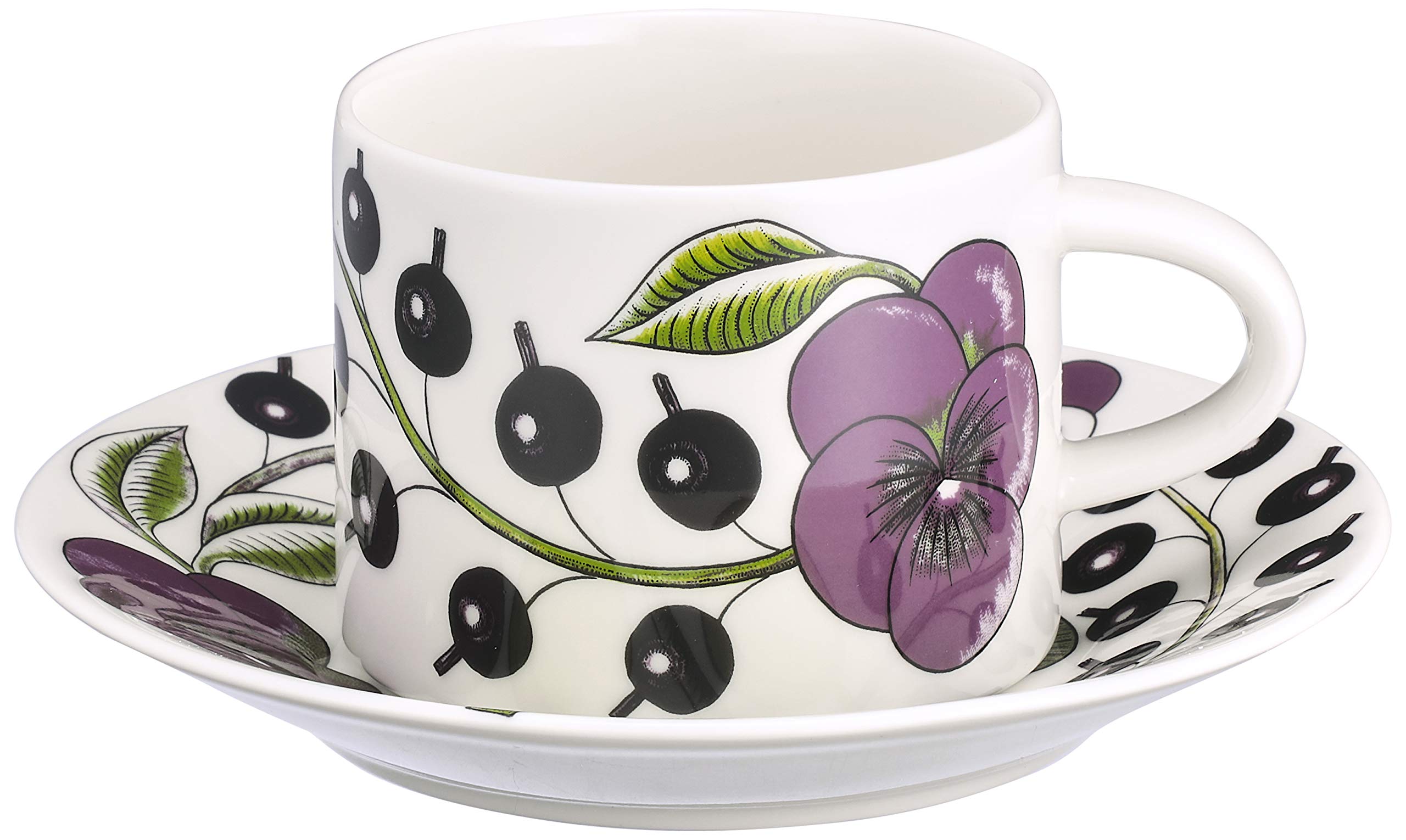 

Arabia Paratiisi Purple Teacup & Saucer 0.28L [Parallel Import] 008983-8/008984-5