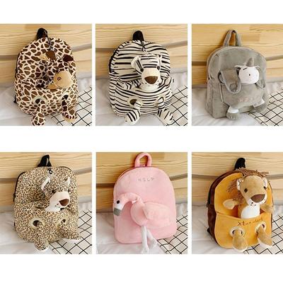 Toddler Backpack Zoo Animals Backpacks Cute Plush Bag Cartoon Preschool Book Bag for Girls Boys with Stuffed Toy