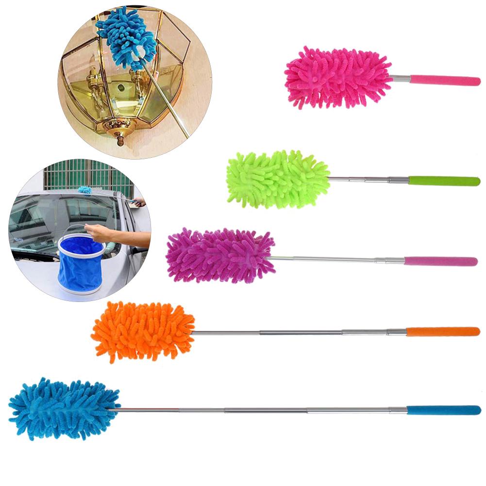 Retractable Flexible Chenille Dust Removal Duster Brush Microfiber Cleaning Tool
