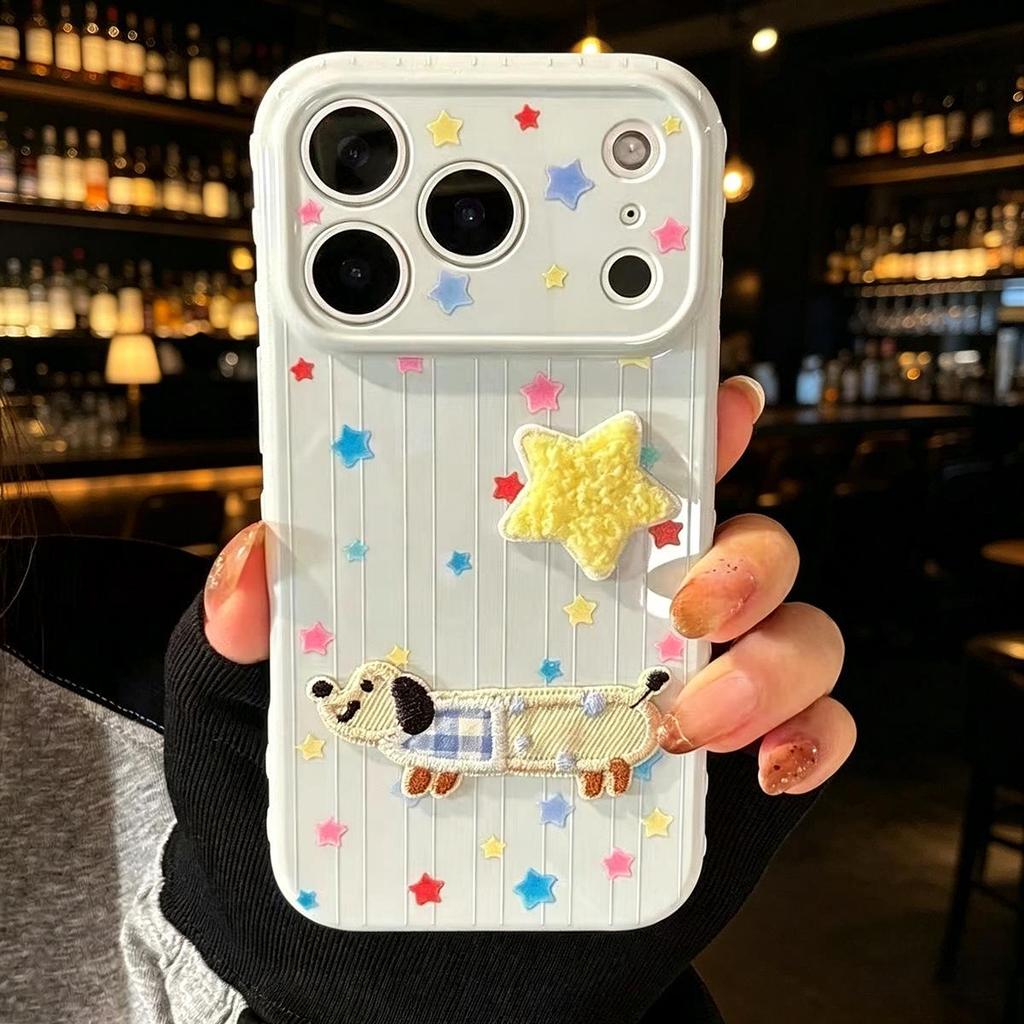 Cat & Dog Graffiti Stars iPhone Case for 17 Pro Max/16 Pro/15
