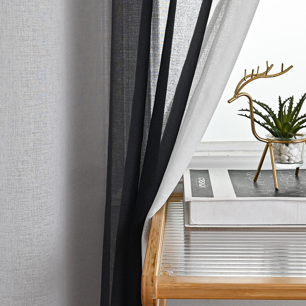 Full Dolly String Color Gradual Change Window Screen Through Rod Curtain Half Blackout Curtain