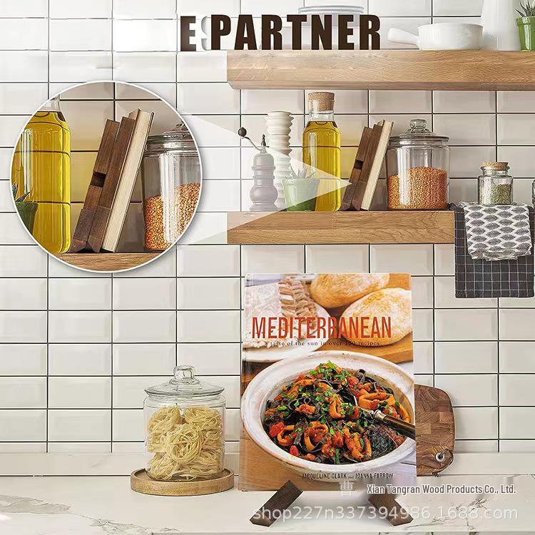 Solid Wood Kitchen Stand: Recipe Holder, Menu Display, Desk Reading Stand, Tablet Holder