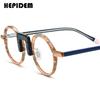 FONEX HEPIDEM Acetate Eyeglasses Frame Men New Round Brand Design Glasses Women Retro Vintage Eyewear Japanese Spectacles 9356