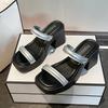 Fashion High-heeled Slippers Fashion Square Head Open Toe Waterproof Platform Anti-slip Wear-resistant Square Heel Shoes