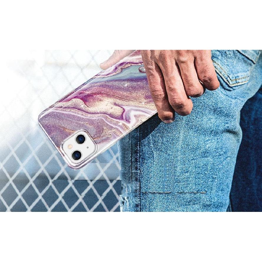 luolnh Compatible with iPhone 13 Case Marble Design Shockproof Slim Soft Silicone Bumper Cover Phone Case for iPhone 13 6.1 Inch(Abstract Purple