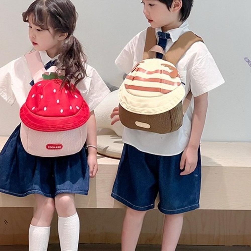 Strawberry Cartoon Daypack Cloth Students School Bag Portable Children Backpack  Travel