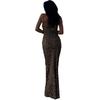 New Autumn and Winter Women's Clothing Suspenders One-shoulder Fashion Straps Sexy Backless Leopard Print Dress for Women