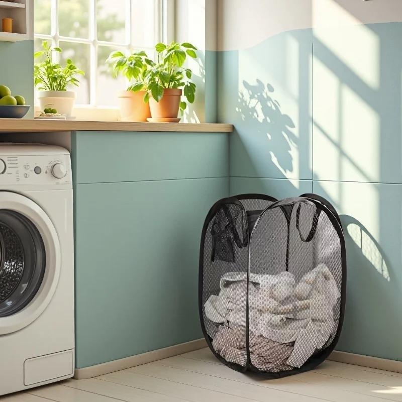 Household Dirty Clothes Basket Foldable Storage Basket University Dormitory Living Room Storage Bucket Laundry Bag