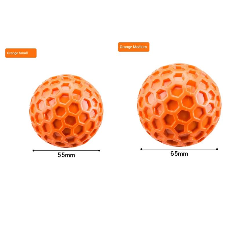 

Natural Rubber Dog Toy Ball With Built-in Sound Device And Honeycomb Appearance For Teeth Grinding Which Is Bite-resistant I S оранжевый