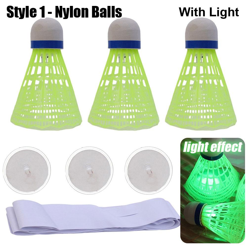 

3 комплекти світяться м ячі для бадмінтону Набір тренажерів для бадмінтону Еластичні тренажери для бадмінтону для початківців Style 1 With Light