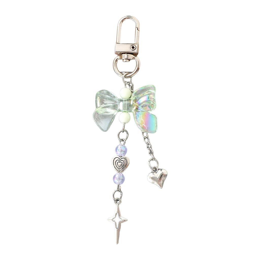 Car Keychain for Women Girls Cute Keychain Bag Charms Metal Heart Bowknot Keychain Accessories for Backpacks Wallets