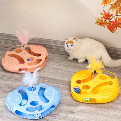 Creative Cat Toys with Holes and Ticklers To Amuse Cats  Feather Bells  Cat Turntable Toys