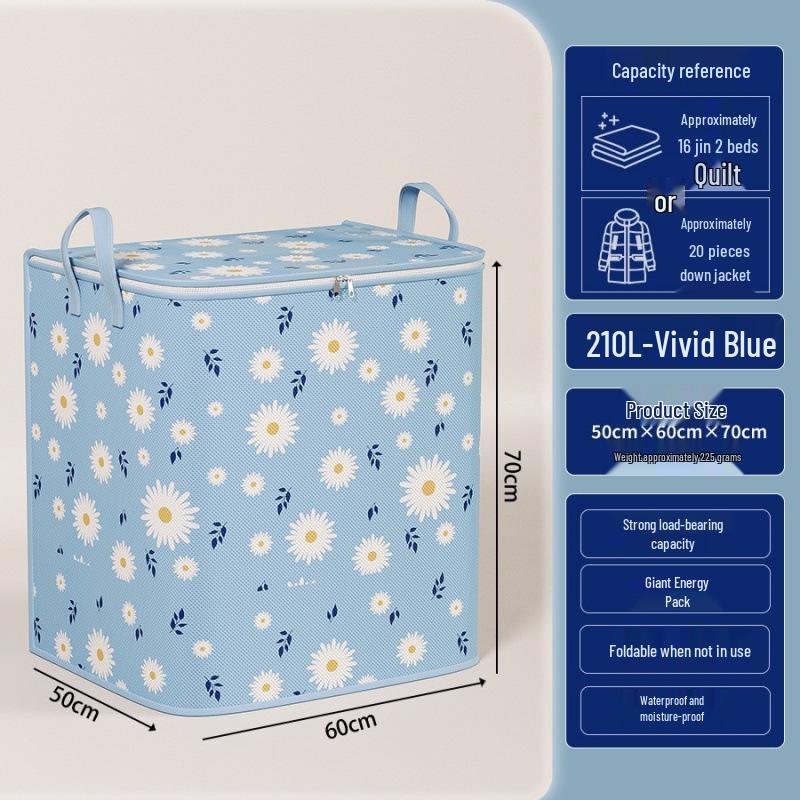 Houndstooth Large Capacity Waterproof Storage Bag - Moisture-proof Non-woven Fabric Organizer for Clothes 