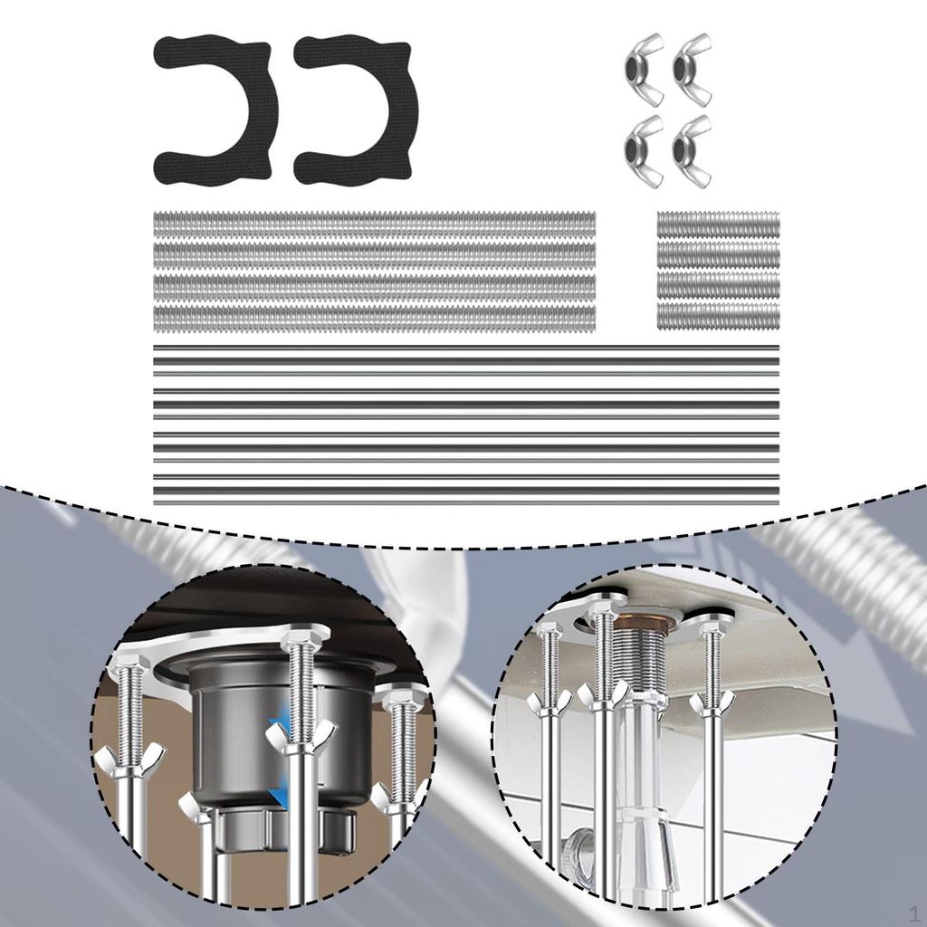 Adjustable Undermount Sink Bracket System for Home with Steel Support And Easy Repair Features