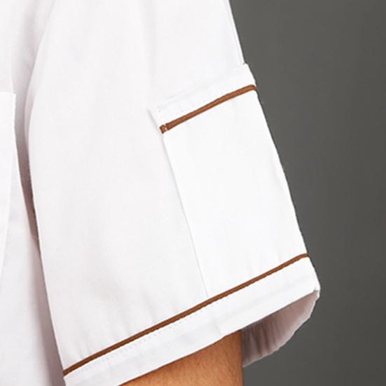 Chef Top Unisex Pocket Lightweight Comfortable Short Sleeve Stand Collar Catering Breathable Easy To Wash Chef Shirt for Work