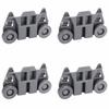 4PCS Dual Wheel Dishwasher Wheels Lower Rack ABS Dish Rack Wheels for W10195417 Kitchen Maintenance