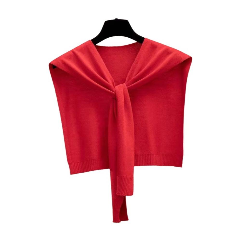 Striped Knitted Shawl Thin Warm Shoulder Wrap Trendy Shoulder Protection Scarf Korean Style