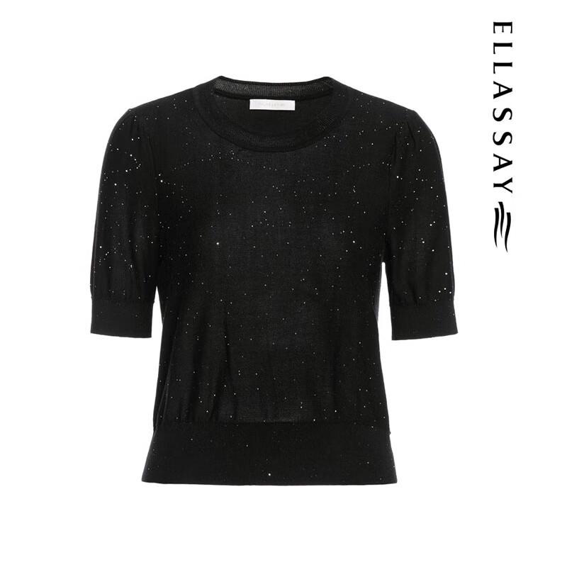 ELLASSAY Women's Lyocell Short Sleeve Knit Top