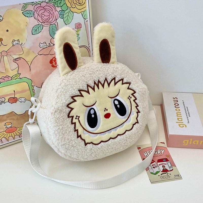 Cute Labubu Crossbody Bag Cartoon Backpack Doll Change Plush Bag Children'S Backpack Cartoon Bag Shoulder Bag Handbag Girl Gift