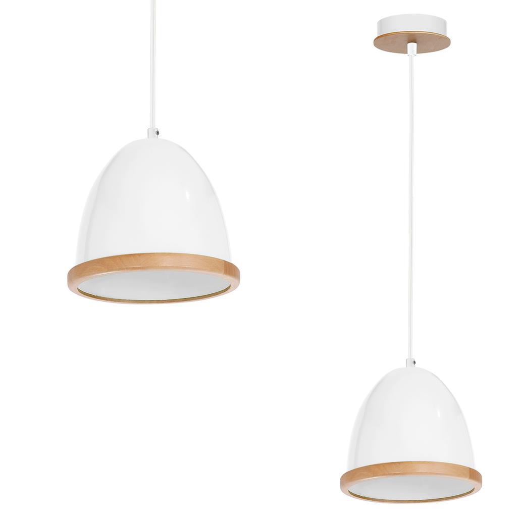 Lampa Wisząca Studio 1 E27 Biały Wood Milagro Mlp8849