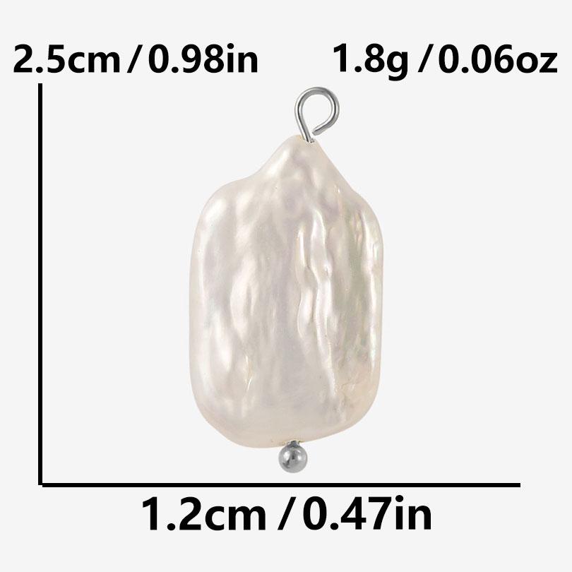 Silver Color Ring 2pcs White Real Natural Shell Pearl Charms For Jewelry Making Supplies Beach Summer Pendant DIY Earrings Bulk