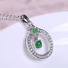 Classic Crystal New Natural Chalcedony Chain Necklace Light Luxury Exquisite Green Small Pendant Engagement  Jewelry