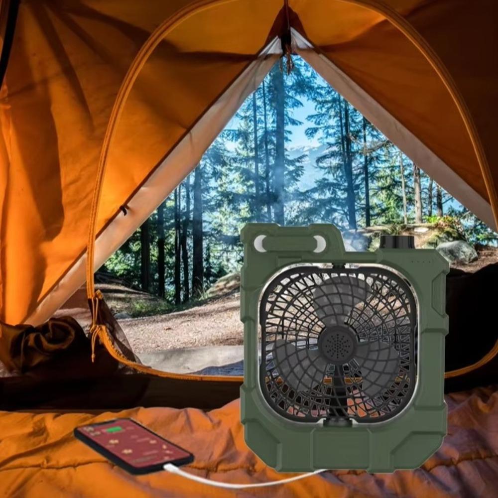 USB Ports Rechargeable Camping Fan Adjustable Oscillating Fan Battery Operated Fan  Outdoor Travel