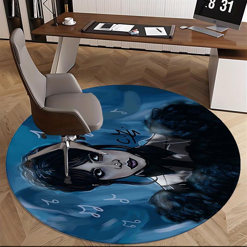 The Addams Family Chair Mat Round Rug Office Carpet, Non Slip, Suitable for Living Rooms, Bedrooms,Decor1205732a