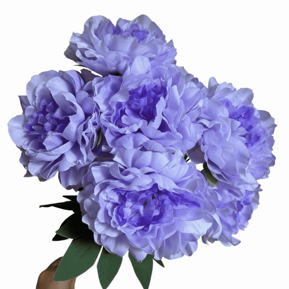 Multicolor Artificial Flower Peony Silk Petals 7 Heads Lifelike Peony Flowers Leaves Floral Arrangement Simulation Flower Gift