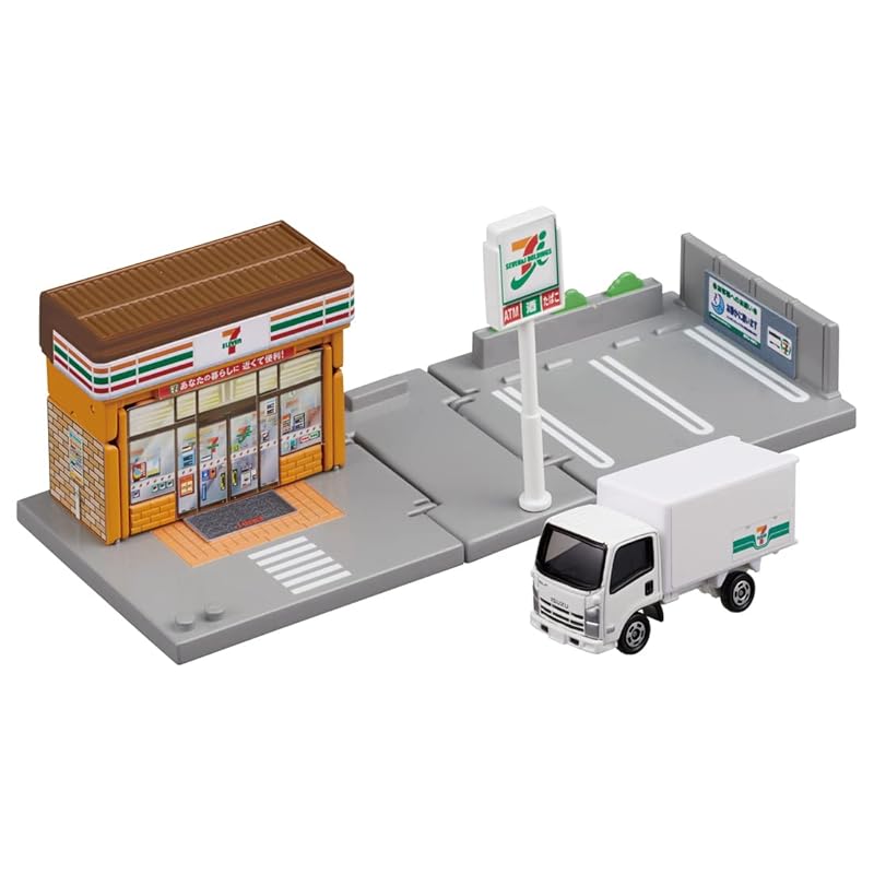 TAKARA TOMY "Tomica Tomica Town Seven-Eleven (with Tomica)" Miniature Car Toy for ages 3 and up, Meets toy safety standards, ST mark certified.