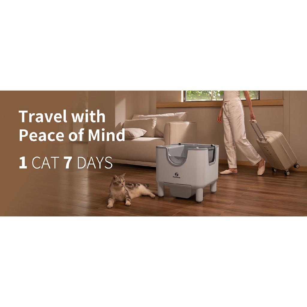 F6 Self-Cleaning Litter Box - Open-Top Automatic Cat Litter Box with Odor Control, Safety Features, and Easy Maintenance