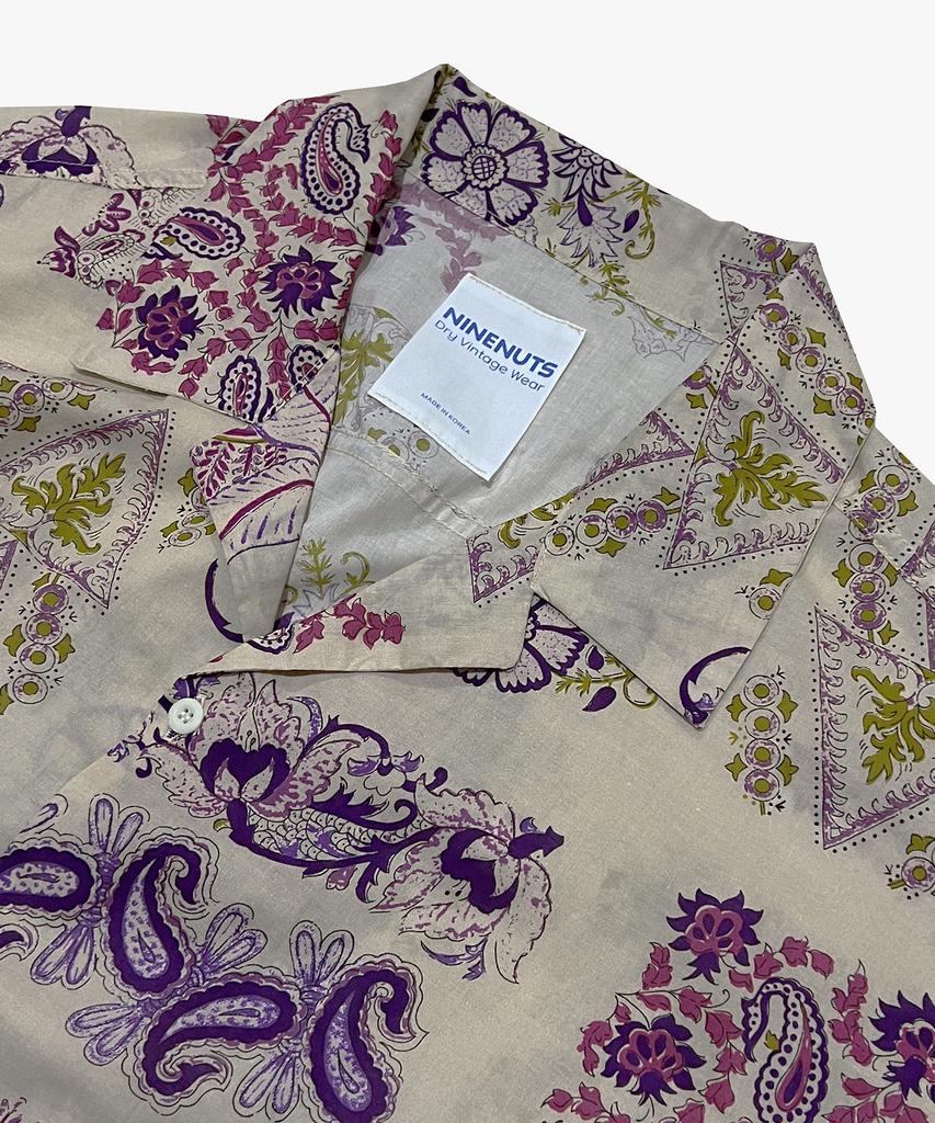 Nainneoscheu Ethnic Paisley Open Collar Shirt_Purple