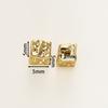 10Pcs/Lot 14/18K Gold Color Plated Brass Square Block Shape Spacer Beads For DIY Bracelet Jewelry Making Accessories