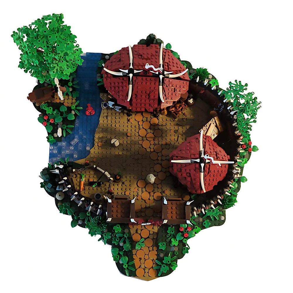 MOC Fantasy Orc Camp Building Blocks Orcish Tribal Camp Architecture Brick Toys for Adults Gift