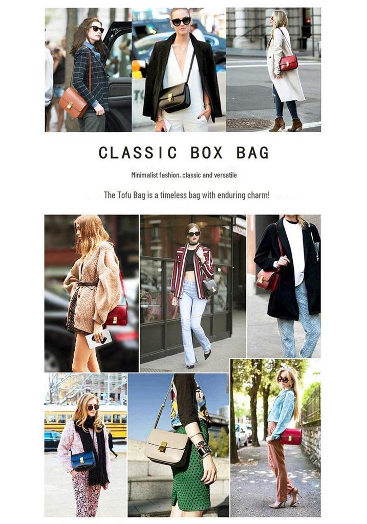 Borsa a Scatola Tofu in Vera Pelle Retrò 2025: Borsa a Tracolla Quadrata di Alta Gamma per Donna - Matrimonio & Moda