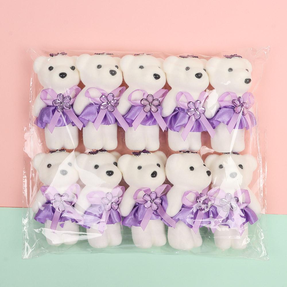 10Pcs/Set Bag Pendant Doll Bear Bouquet Accessories DIY Graduation Bouquet Bear Accessories  Wedding