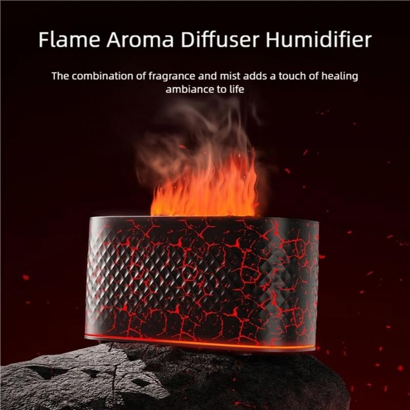 Realistic Flame Humidifier USB Misting Home Dormitory Office Bedroom Desktop With Small Night Light Accessories