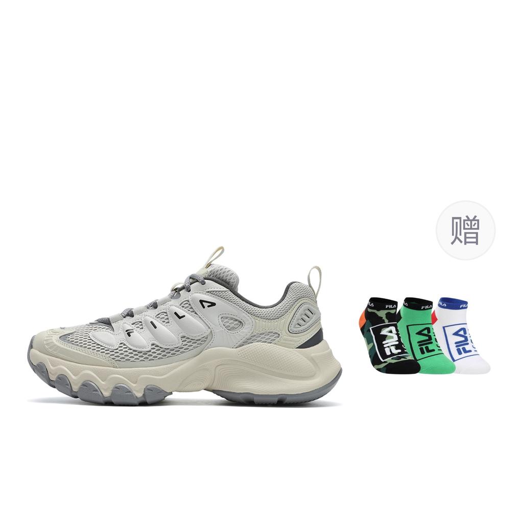 FILA TRUFFLE Textile, Synthetic Leather Cushioning, Wear Resistant Low top Chunky Sneakers Men's Gray F12M521112FSW