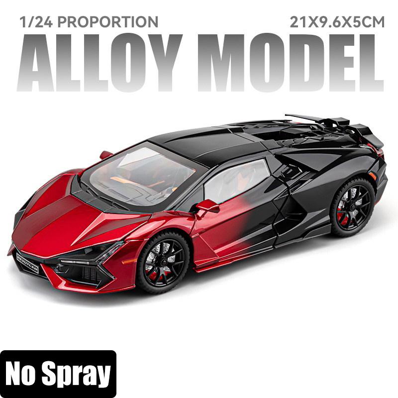 Spray 1:24 Lamborghini Revuelto Countach LP500S Supercar Alloy Metal Diecast Model Car High Simulation Home Trendy Ornaments Toy