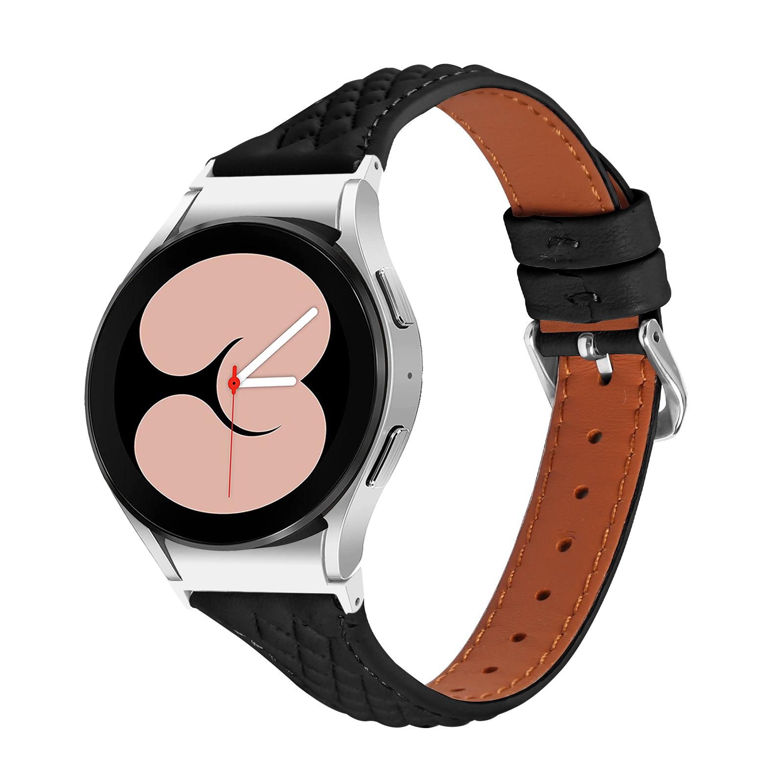 

For Samsung Galaxy Watch FE 40mm/Watch4/Watch5/Watch4 Classic/Watch4 Active/Watch5 Active/Watch5 Pro Rhombus Watchband Brown