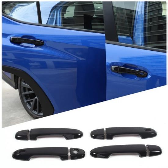 Gloss Piano Black Exterior Door Handle Window Louver Trim Set For Subaru WRX 22+