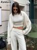 Three-piece Set, Autumn, Knitted Sweater with Loop Neck Camisole High-waisted Wide Leg Pants Suit