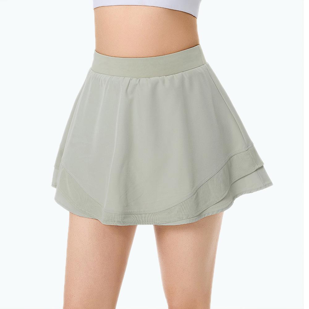 Cross-Border Women's High-Waisted Quick-Dry Sports Skort for Yoga, Fitness, Running, and Dance