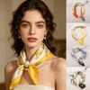 Layered Scarf Necklace for Woman, Elegant Bandana Necklaces with Pearl Chain for Boho Formal Shirt Casual Gift