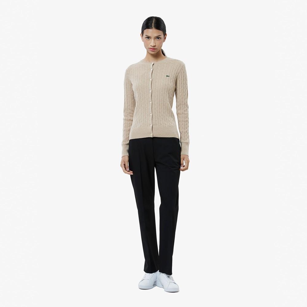 Lacoste Women's Cable Crew Neck Cardigan AF092E-55N02S