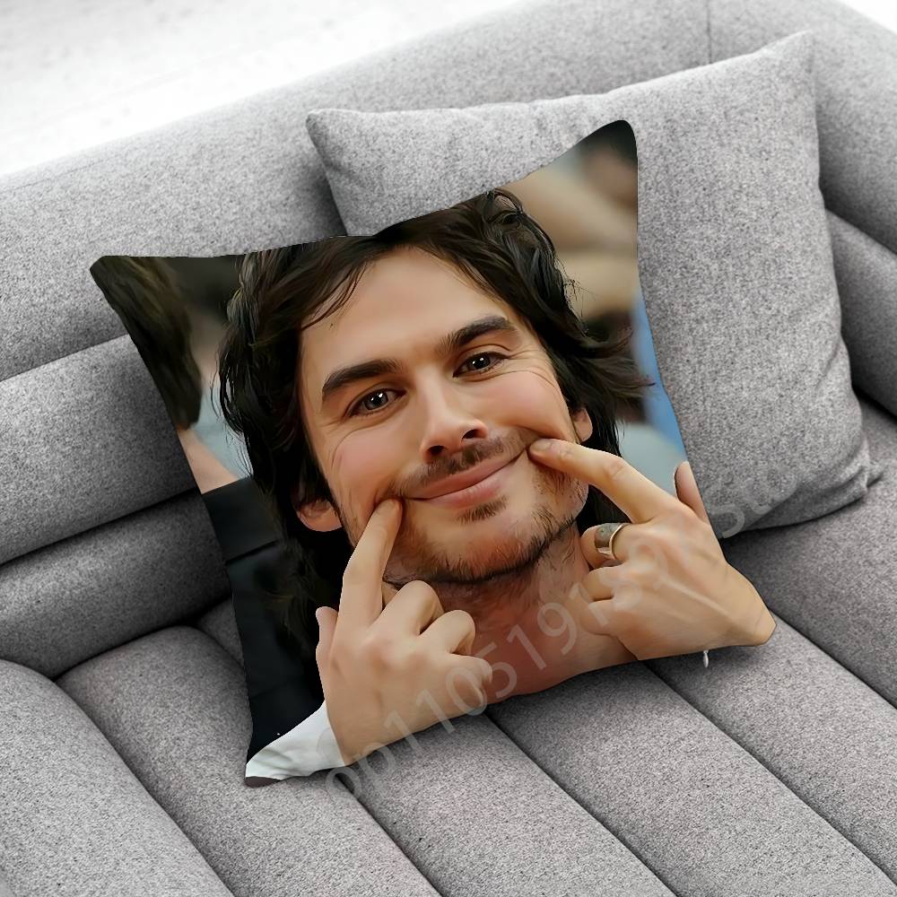 Pillow Case For 45*45cm 40cm 55cm 50cm 30cm Square Car Pillowcase Shell Actor D-Damon Salvatore Throw