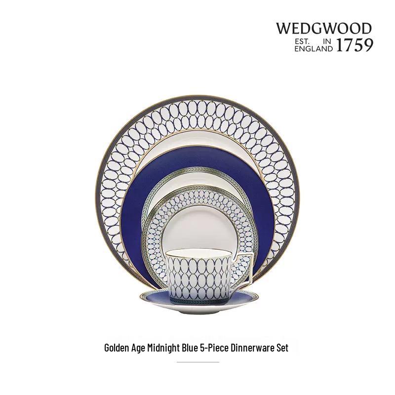 Wedgwood Gold Dust Midnight Blue 5-Piece Dinnerware Set